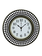 Часы настенные интерьерные, бесшумные, d-29 см, чёрные с золотом - фото 42047186