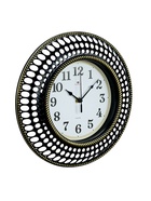 Часы настенные интерьерные, бесшумные, d-29 см, чёрные с золотом - фото 42047188