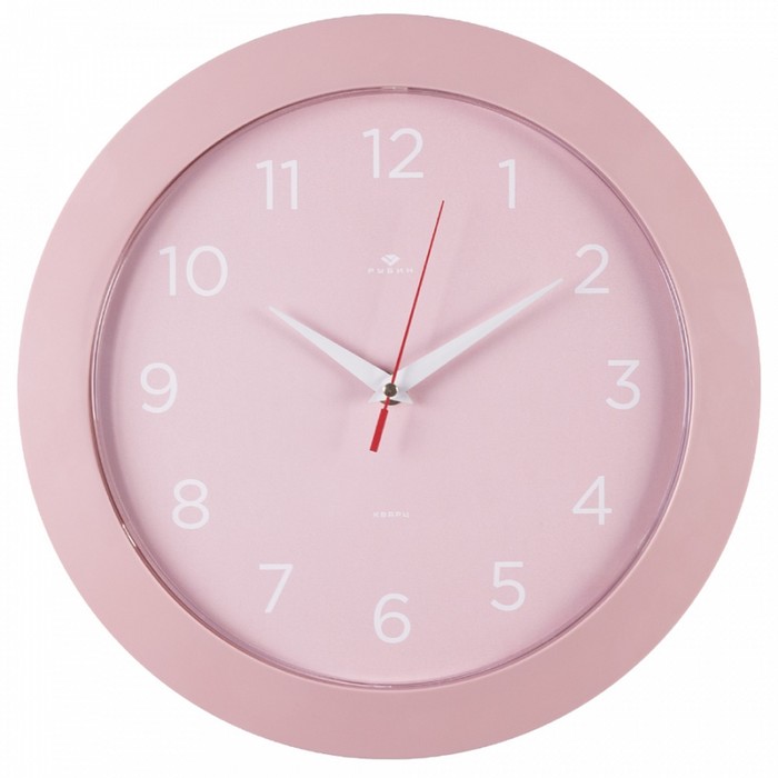 Часы настенные интерьерные "Классика", бесшумные, d-30 см, розовые - фото 1906742046