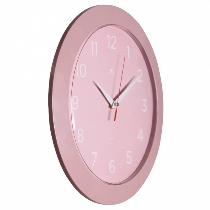Часы настенные интерьерные "Классика", бесшумные, d-30 см, розовые - фото 1906742047
