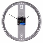 Часы настенные интерьерные, из металла Лофт, d-32 см, бесшумные, серые - Фото 5
