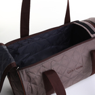 Сумка спортивная на молнии, 2 наружных кармана, длинный ремень, цвет коричневый - Фото 3