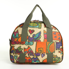 Сумка дорожная на молнии, наружный карман, держатель для чемодана, длинный ремень, бежевая, оранжевая - Фото 2