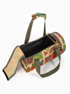 Сумка спортивная на молнии, 2 наружных кармана, длинный ремень, цвет бежевый/разноцветный - фото 809413555