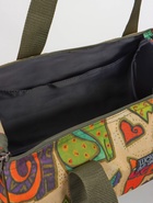 Сумка спортивная на молнии, 2 наружных кармана, длинный ремень, цвет бежевый/разноцветный - фото 809413556