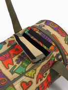 Сумка спортивная на молнии, 2 наружных кармана, длинный ремень, цвет бежевый/разноцветный - фото 809413557