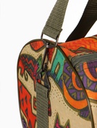 Сумка спортивная на молнии, 2 наружных кармана, длинный ремень, цвет бежевый/разноцветный - фото 809413560