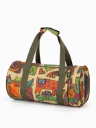 Сумка спортивная на молнии, 2 наружных кармана, длинный ремень, цвет бежевый/разноцветный - фото 809413550