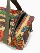 Сумка спортивная на молнии, 2 наружных кармана, длинный ремень, цвет бежевый/разноцветный - фото 809413554