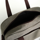 Сумка дорожная на молнии, наружный карман, длинный ремень, цвет бежевый/коричневый - Фото 3