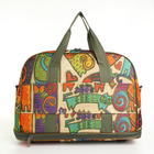 Сумка дорожная на молнии, с увеличением, наружный карман, держатель для чемодана, длинный ремень, бежевая, оранжевая - Фото 2