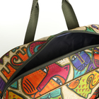 Сумка дорожная на молнии, с увеличением, наружный карман, держатель для чемодана, длинный ремень, бежевая, оранжевая - Фото 4