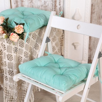 Набор подушек для стула 2 шт., 35×35 см, цвет ментол, файбер, бязь хлопок 100%