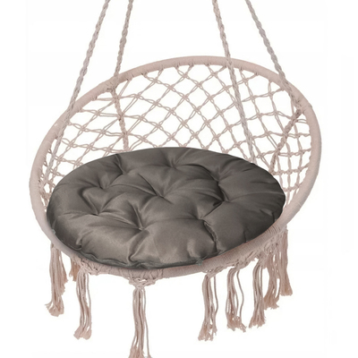 Подушка круглая на кресло непромокаемая D60 см, цвет серый, грета 20%, полиэстер 80%
