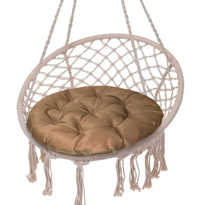 Подушка круглая на кресло непромокаемая D60 см, цвет бежевый, грета 20%, полиэстер 80%