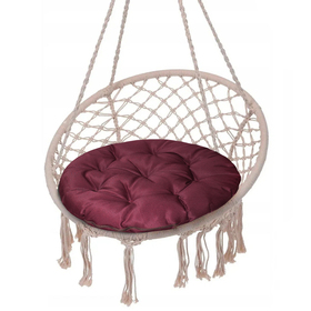 Подушка круглая на кресло непромокаемая D60 см, цвет бордо файберфлекс, грета20%, пэ80%