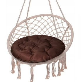 Подушка круглая на кресло непромокаемая D60 см, цвет коричневый грета 20%, полиэстер 80%
