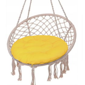 Подушка круглая на кресло непромокаемая D60 см, желтый, файбер, грета хл20%, пэ80%