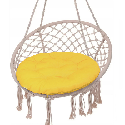 Подушка круглая на кресло непромокаемая D60 см, цвет жёлтый, грета 20%, полиэстер 80%