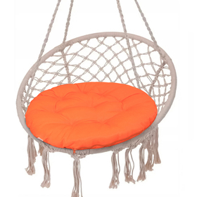 Подушка круглая на кресло непромокаемая D60 см, цвет оранжевый файберфлекс, грета20%, пэ80%