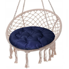 Подушка круглая на кресло непромокаемая D60 см, т-синий, файбер, грета хл20%, пэ80% - фото 301555804