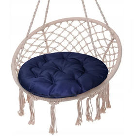Подушка круглая на кресло непромокаемая D60 см, цвет тёмно-синий, грета 20%, полиэстер 80%