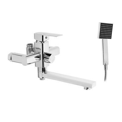 УЦЕНКА Смеситель для ванны ZEIN Z2078CR, на штангу, душ.набор, картридж 35 мм, латунь, хром