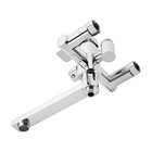 УЦЕНКА Смеситель для ванны ZEIN Z2078CR, на штангу, душ.набор, картридж 35 мм, латунь, хром - Фото 2