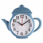 Часы настенные интерьерные, для кухни, бесшумные, "Чайник" 29 х 34 см, синие - фото 24165288