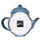 Часы настенные интерьерные, для кухни, бесшумные, "Чайник" 29 х 34 см, синие - фото 24165290