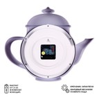 Часы настенные интерьерные, для кухни, бесшумные, "Чайник" 29 х 34 см, сиреневые - фото 24165292
