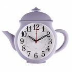 Часы настенные интерьерные, для кухни, бесшумные, "Чайник" 29 х 34 см, сиреневые - фото 24165293