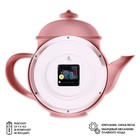 Часы настенные интерьерные, для кухни, бесшумные, "Чайник" 29 х 34 см, розовые - фото 24165302