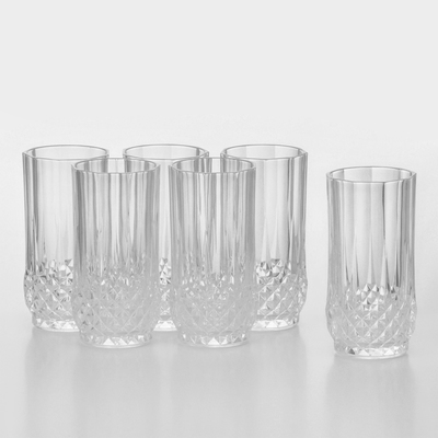 Набор стаканов Longchamp, 280 мл, хрустальное стекло, 6 шт