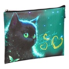 Папка для тетрадей А5, 245 х 200 х 10 мм, молния сверху, кож.зам, de VENTE Black Cat, для девочек - фото 24431552