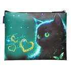 Папка для тетрадей А5, 245 х 200 х 10 мм, молния сверху, кож.зам, de VENTE Black Cat, для девочек - фото 24431553