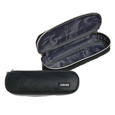 Пенал школьный deVENTE Private, 1 отделение, 60×220×40 мм, объёмный, искусственная кожа, внутренний и внешний карман, чёрный