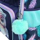 Рюкзак школьный 37х28х14, эргономичная спинка, deVENTE Smart 14L, Happy Owl, для девочек, бирюзовый/фиолетовый - Фото 12