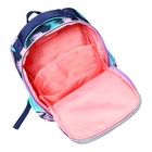 Рюкзак школьный 37х28х14, эргономичная спинка, deVENTE Smart 14L, Happy Owl, для девочек, бирюзовый/фиолетовый - Фото 10