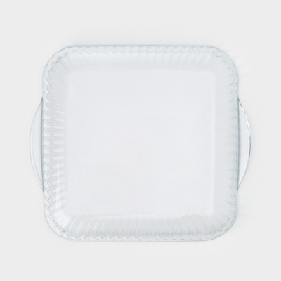 Форма для выпечки и запекания квадратная Paşabahçe, 3,2 л, 28×28×6 см, жаропрочное стекло, прозрачная