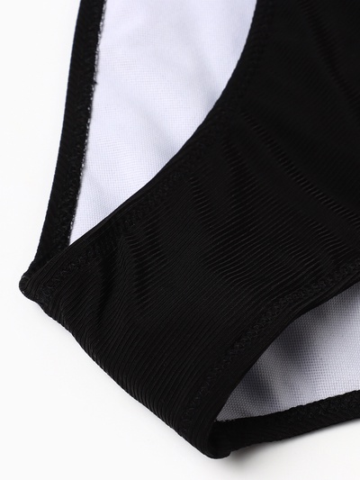 Купальник раздельный с кольцом женский, чёрный, размер 38