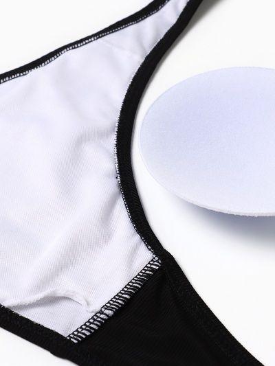 Купальник раздельный с кольцом женский, чёрный, размер 38