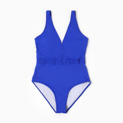 Купальник женский слитный с резинкой на талии, размер 44, синий