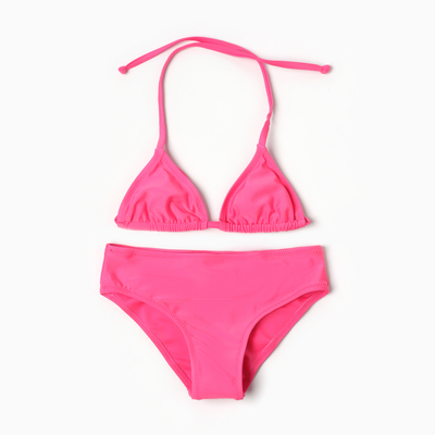 Купальник с парео для девочки раздельный, розовый, рост 104-110 см