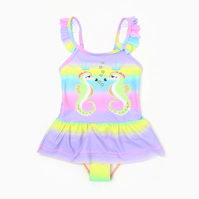 Купальник для девочки слитный, сиреневый, рост 122-128 см