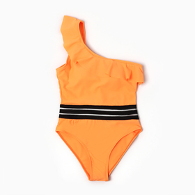 Купальник слитный для девочек, цвет оранжевый, рост 134-140 см