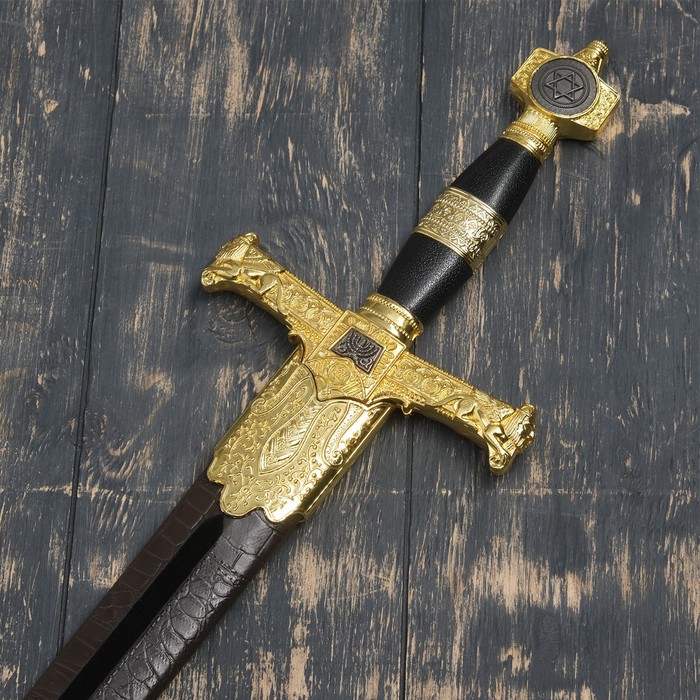Сувенирный меч, рукоять Звезда Давида, клинок роспись, 86 см - фото 1905340824