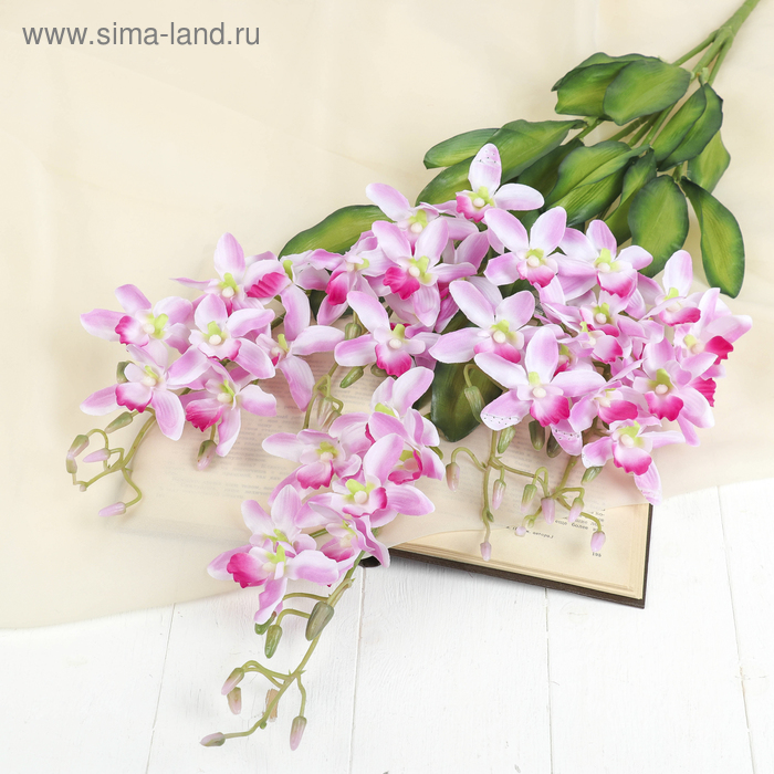 цветы искусственные ветка орхидеи 75 см d-7 см розовый - Фото 1
