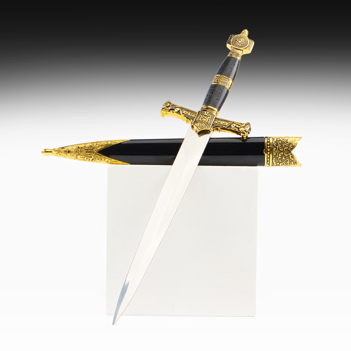 Макет оружия «Сувенирный кортик. Звезда Давида», золото-синий, 10×40 см - Фото 1