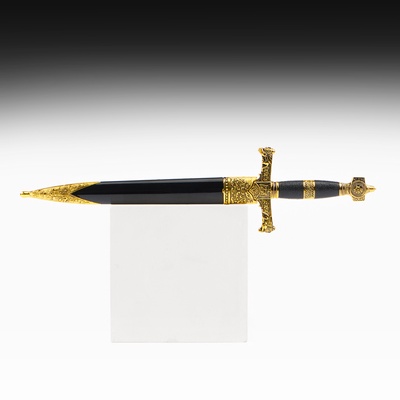 Макет оружия «Сувенирный кортик. Звезда Давида», золото-синий, 10×40 см